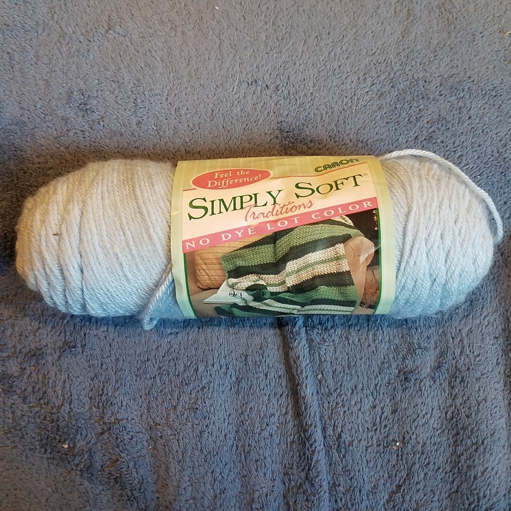 Caron Simply Soft Traditions Yarn 6oz Soft Blue‎ NEW 100% Acrylic Worsted 4-Ply